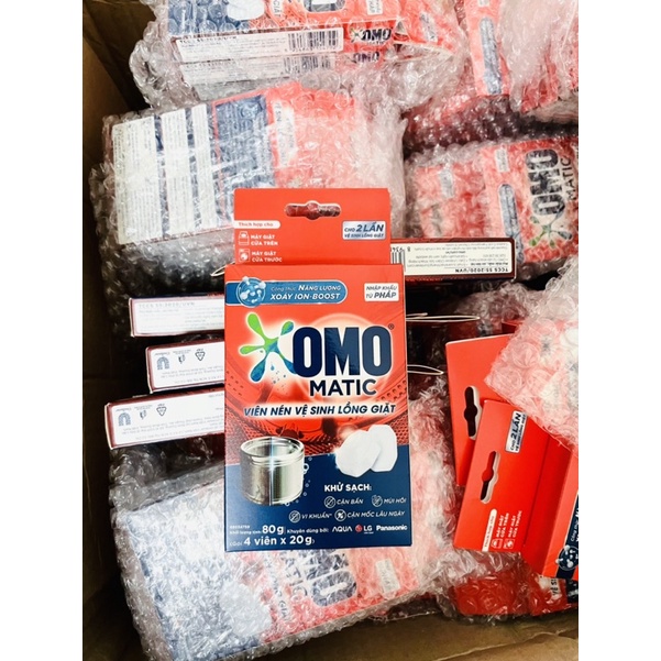 Viên Vệ Sinh Lồng Máy Giặt OMO Matic Hộp 4 viên x 20g
