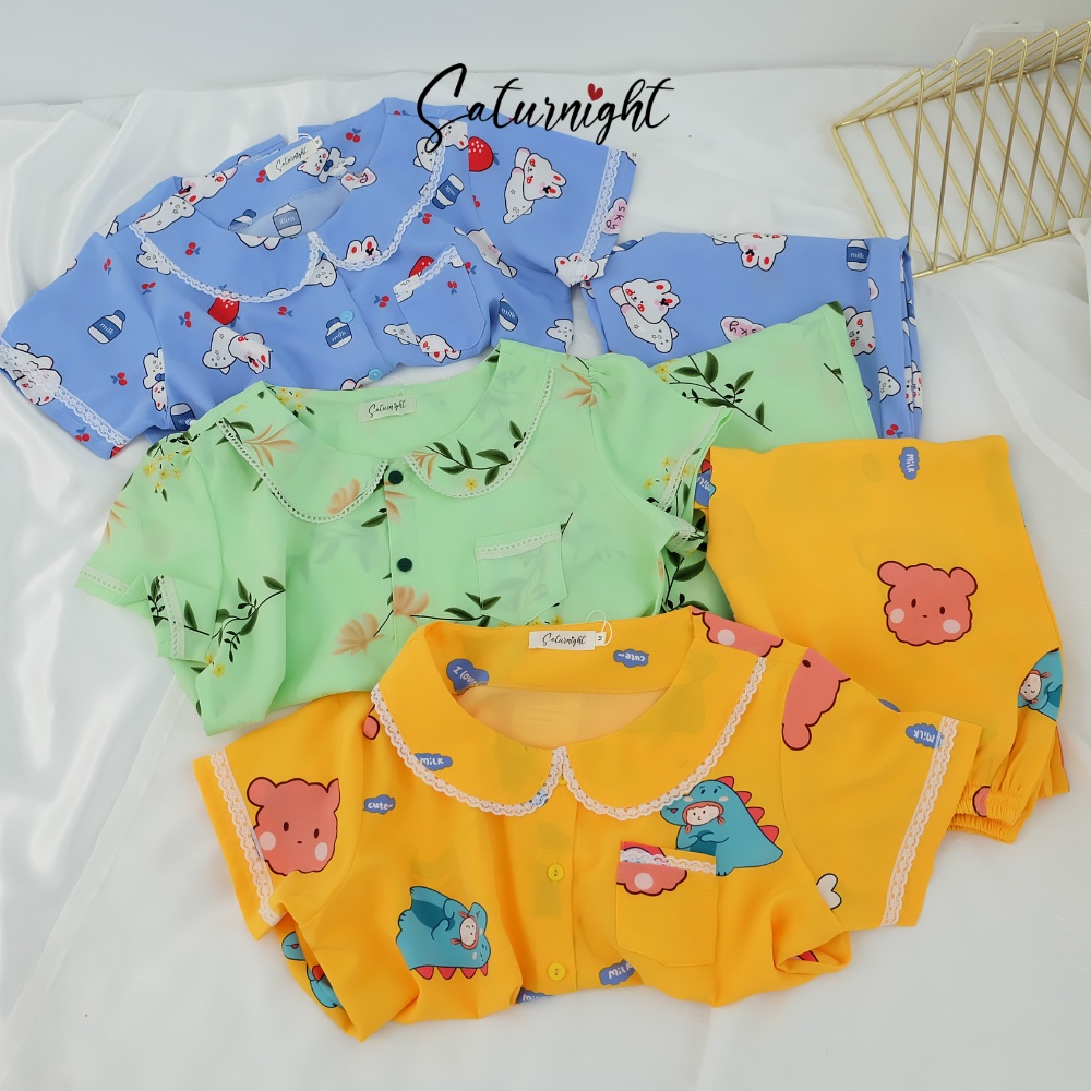 Đồ bộ mặc nhà nữ, pijama nữ, đồ bộ kiểu lửng SATURNIGHT K002