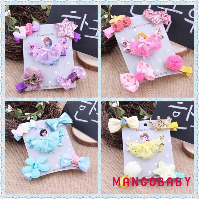 Set 5 kẹp tóc đính nơ đáng yêu cho bé gái
