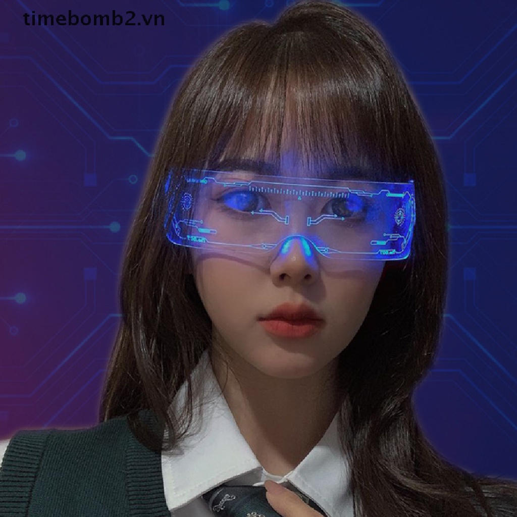 Kính Mát Có Đèn LED Phát Sáng Nhiều Màu Sắc Phong Cách Punk Thời Trang Giáng Sinh Cho Nam Và Nữ