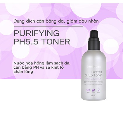 Nước hoa hồng, Toner dưỡng trắng, mờ thâm nám, chống lão hóa, dưỡng ẩm làm sạch da GoodnDoc Purifying pH 5.5