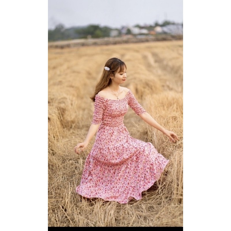 Pass Váy/Đầm Maxi hồng đào Free size