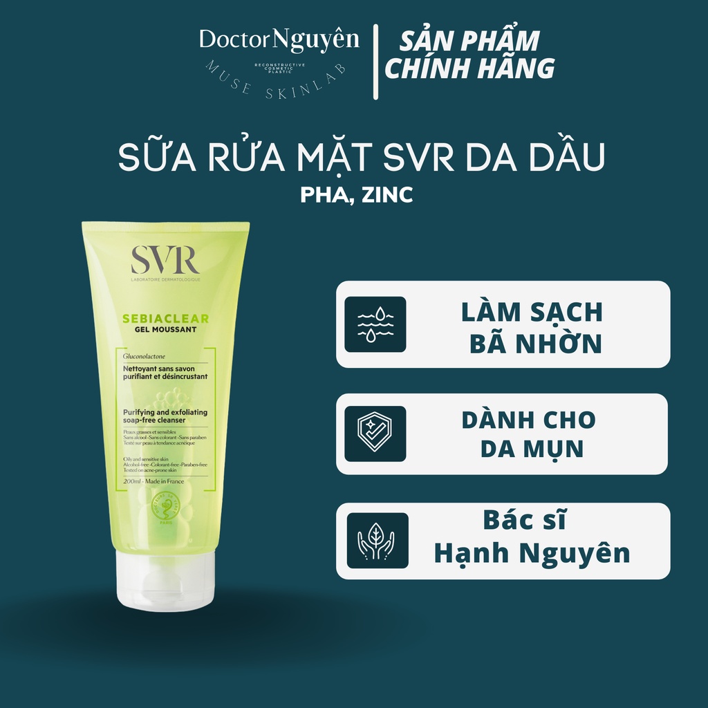 Sữa Rửa Mặt SVR Cho Da Dầu Mụn Sebiaclear Gel Moussant