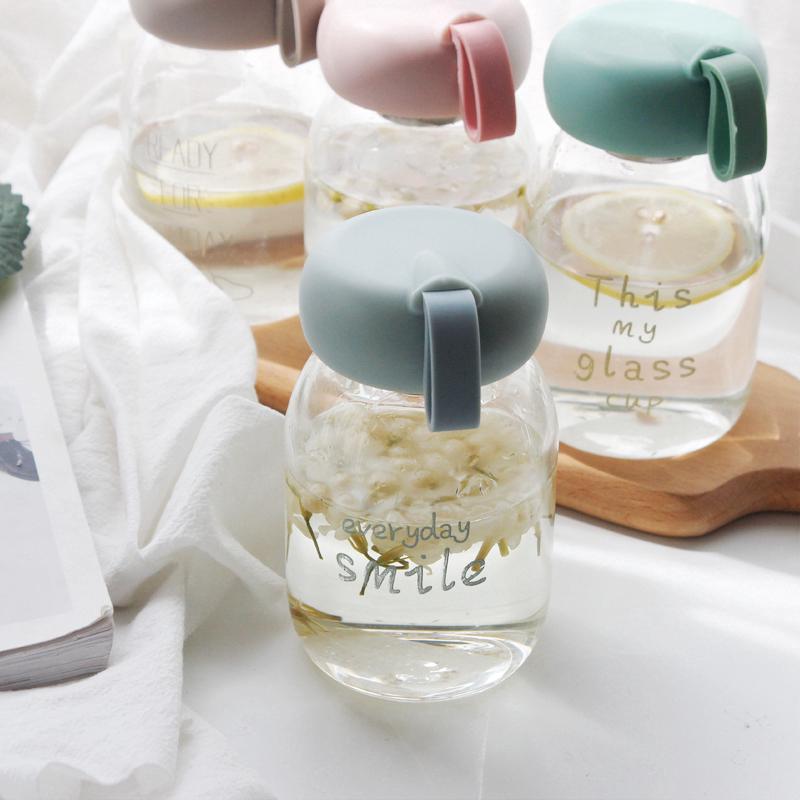 Bình nước thủy tinh phong cách Hàn Quốc dễ thương