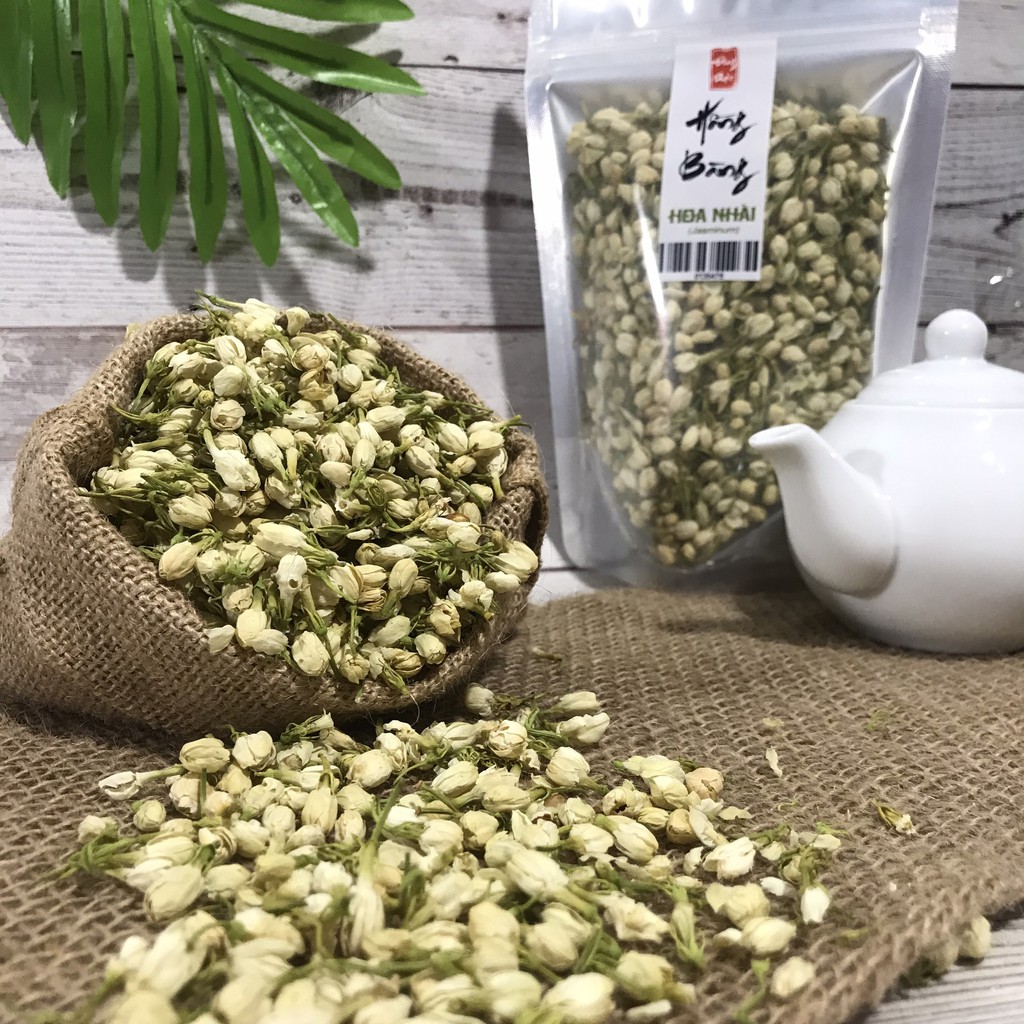 TRÀ HOA NHÀI 50g Hồng Bàng ( nụ hoa lài khô sấy lạnh to thơm đẹp, làm trà dưỡng nhãn, trà giảm cân, không tẩm hương liệu | BigBuy360 - bigbuy360.vn