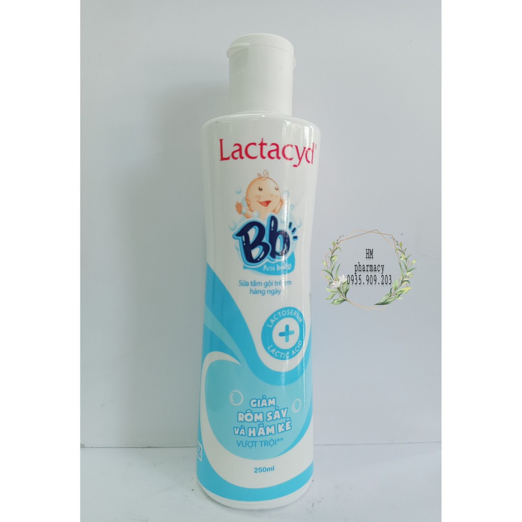 Dung dịch tắm gội lactacyd BB cho trẻ em hỗ trợ điều trị rôm sấy- 250ml(mẫu mới)