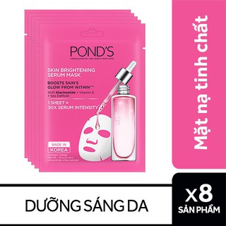 Mặt Nạ Giấy Tinh Chất Dưỡng Sáng Da Pond's Skin Brightening Serum Mask (8x21g) - Date: 2022 - Made in Korea