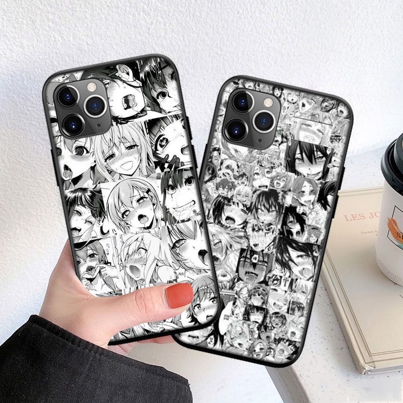 Ốp điện thoại silicon mềm in hình cô gái anime Ahegao thích hợp cho iPhone 5 5S 6 6S 7 8 11 Pro Max Plus SE XR DX3