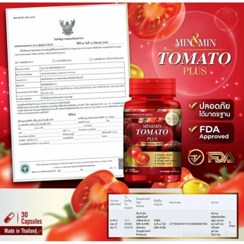 🔷 Viên uống trắng da cà chua Tomato Plus Thái Lan 🔷