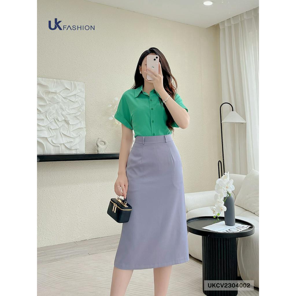 Chân Váy Chữ A NK FASHION Thiết Kế Basic Thanh Lịch Chất Vải Nhập Hàn Cao Cấp Không Nhăn UKCV2304002