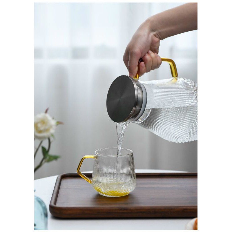 Bộ bình cốc Thủy Tinh CHỊU NHIỆT Pha Trà DETOX Cao Cấp , Chất liệu An Toàn , bền đẹp , bảo hành 2 năm