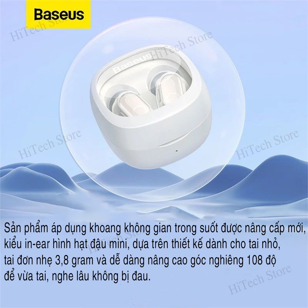Tai Nghe Bluetooth BASEUS WM02 - Tai Nghe Không Dây Baseus Thế Hệ Mới Sạc Nhanh Bluetooth 5.3 - Hàng Chính Hãng