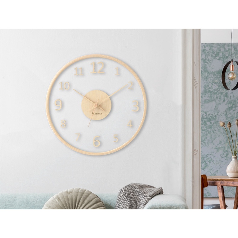 Đồng Hồ Gỗ Treo Tường Thủy Tinh Trong Suốt  MJK Phiên Bản Đặc Biệt, Phong Cách Sang Trọng Độc Đáo
