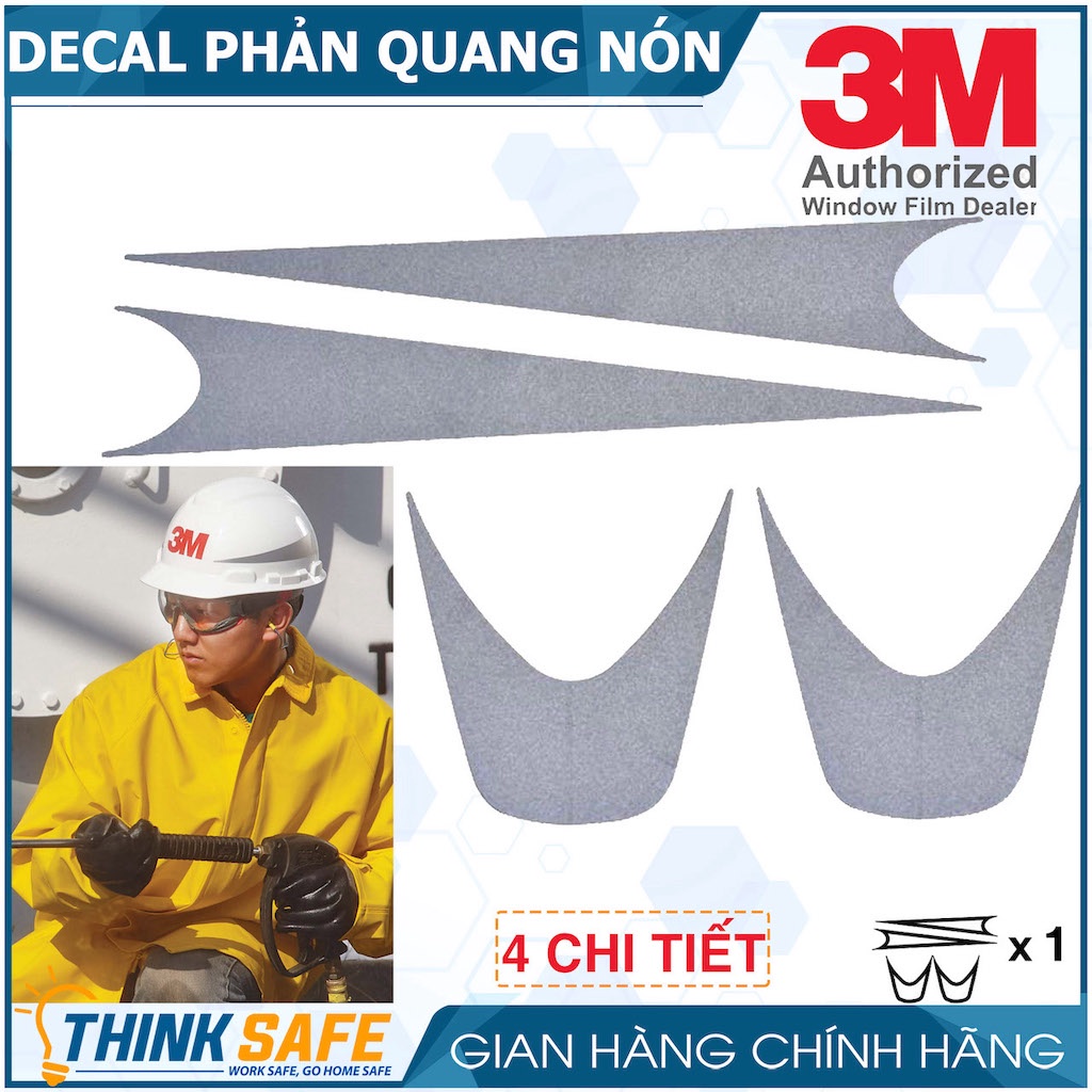 Decal phản quang 3M dùng dán nón bảo hiểm, xe máy, xe đạp - Thinksafe