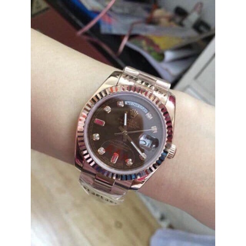 Đồng hồ Nam Rolex máy nhật day date dòng cơ Automatic size 38mm vàng hồng