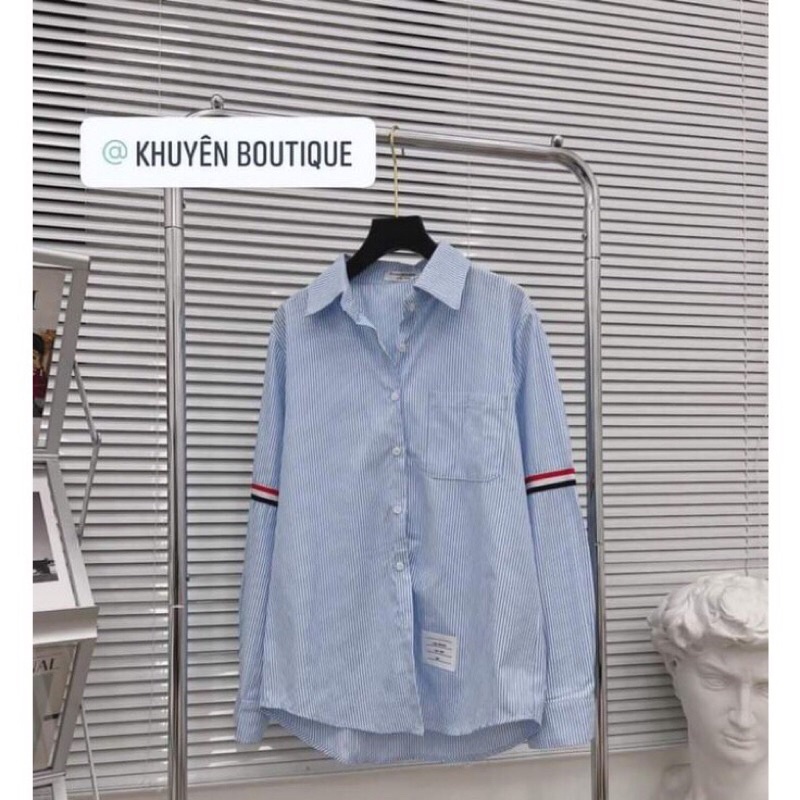Áo Sơ mi sọc trắng unisex