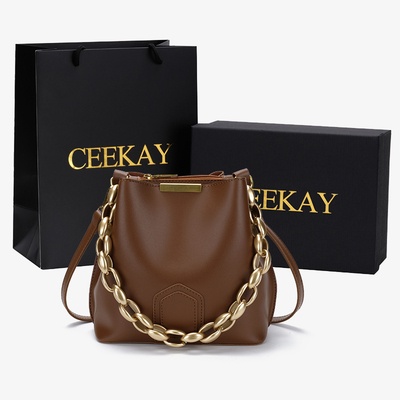 🌸Hàng Order🌸 Túi Xách Nữ CEEKAY Da Trơn Nắp Khóa Kéo Quai Da Kèm Quai Xích Sang Chảnh Nữ Tính 🌸Hàng Quảng Châu