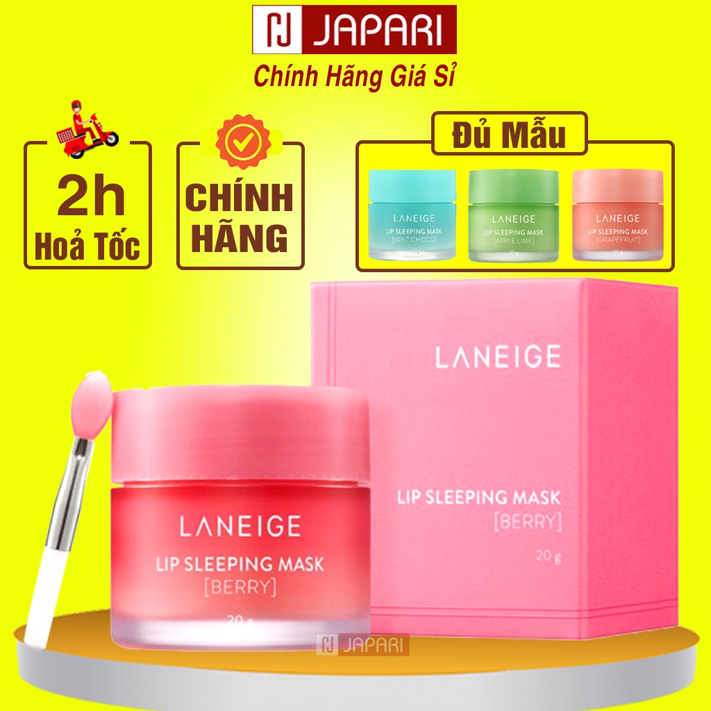 Laneige Lip Sleeping Mask Mặt Nạ Ngủ Môi 20g 8g 3g CHÍNH HÃNG- Ủ Dưỡng Môi Laneige Full Size Mini Tẩy Da Chết Môi Japari