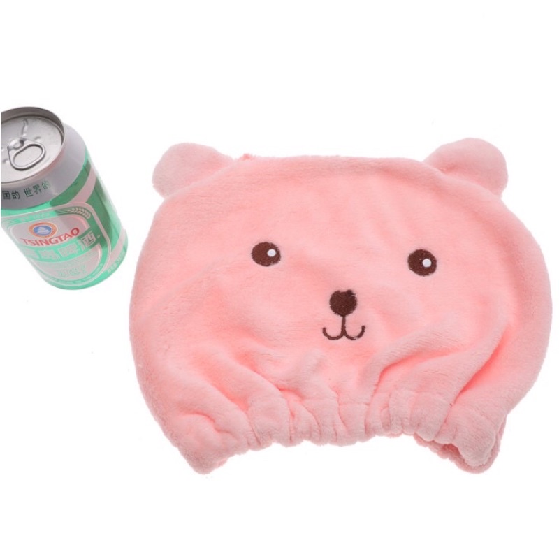 Khăn lau khô tóc mũ trùm đầu khô tóc hình gấu