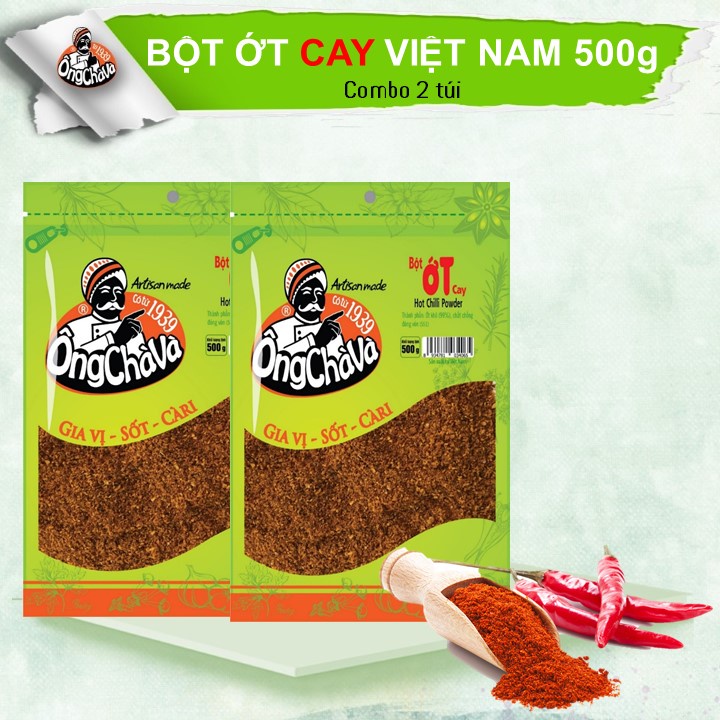Combo 2 Túi Bột Ớt Cay Việt Nam 500gram