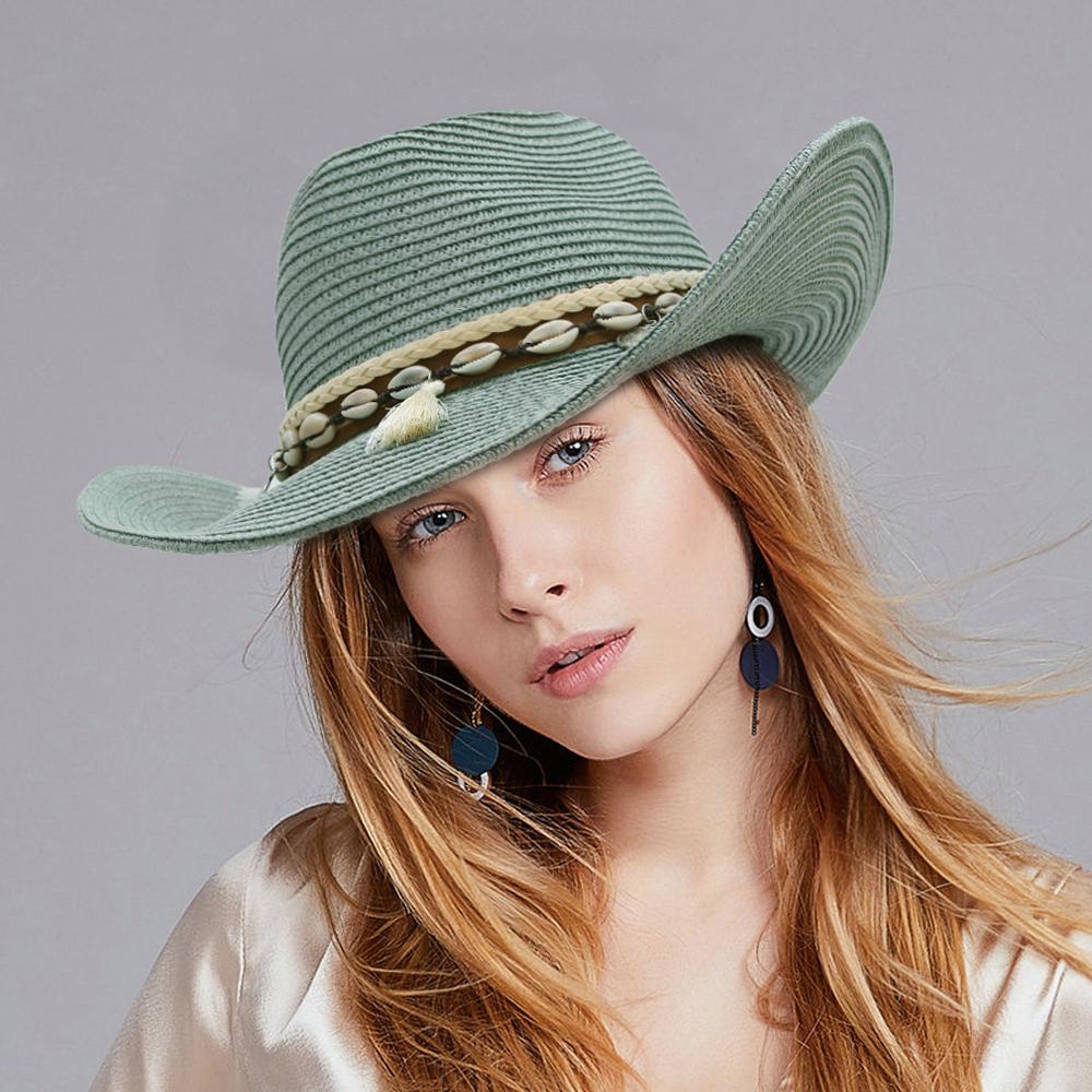 EXPEN Mũ Bucket Cói Đính Vỏ Sò Tua Rua Thời Trang Mùa Hè Cho Nữ