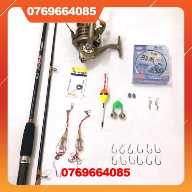 BỘ CẦN CÂU 2 KHÚC + máy . cần câu shimano 2 khúc. -Đ𝗢̂̀𝗖𝗔̂𝗨⑦①③