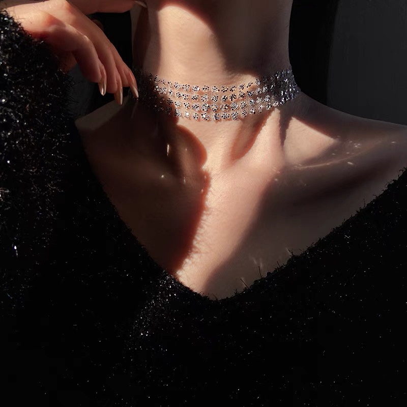 Vòng Cổ Choker Lấp Lánh Đơn Giản Thời Trang