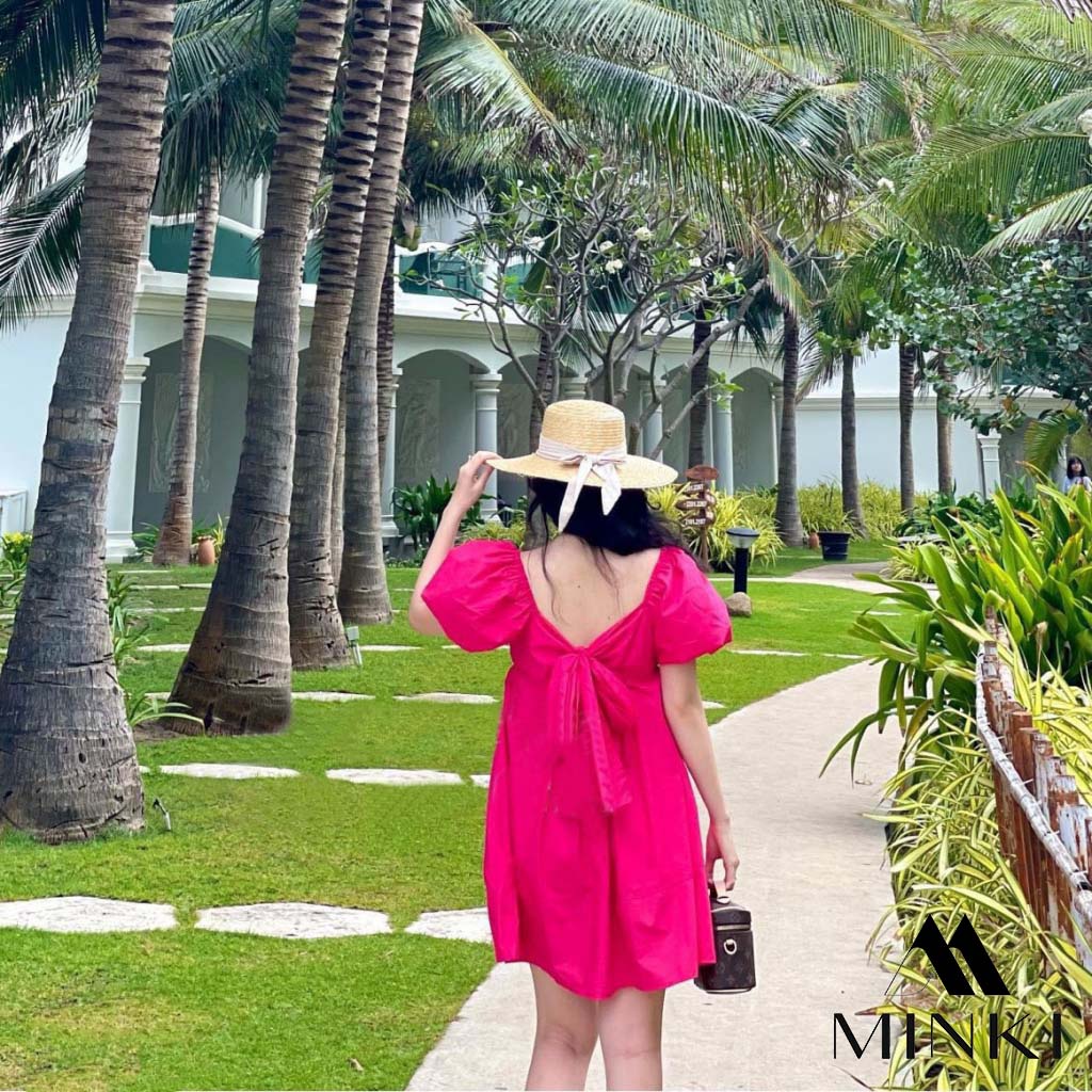 [TTTK] ĐẦM TAY BỒNG NƠ LƯNG SIÊU XINH - CHẤT LIỆU CAO CẤP - MÀU XANH BƠ | BigBuy360 - bigbuy360.vn