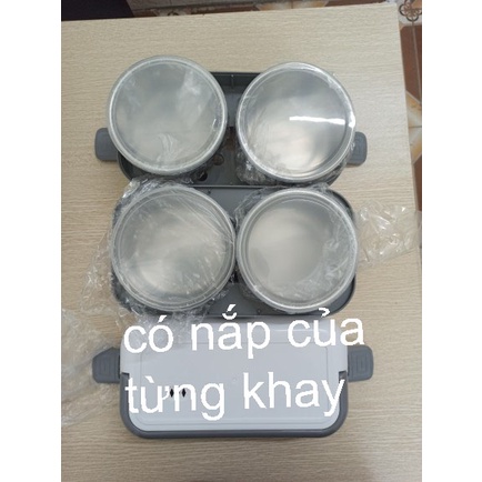 Hộp cơm cắm điện văn phòng 2 tầng 4 bát inox có chức năng giữ nhiệt độ, hâm nóng và tự nấu chín thức ăn đa năng