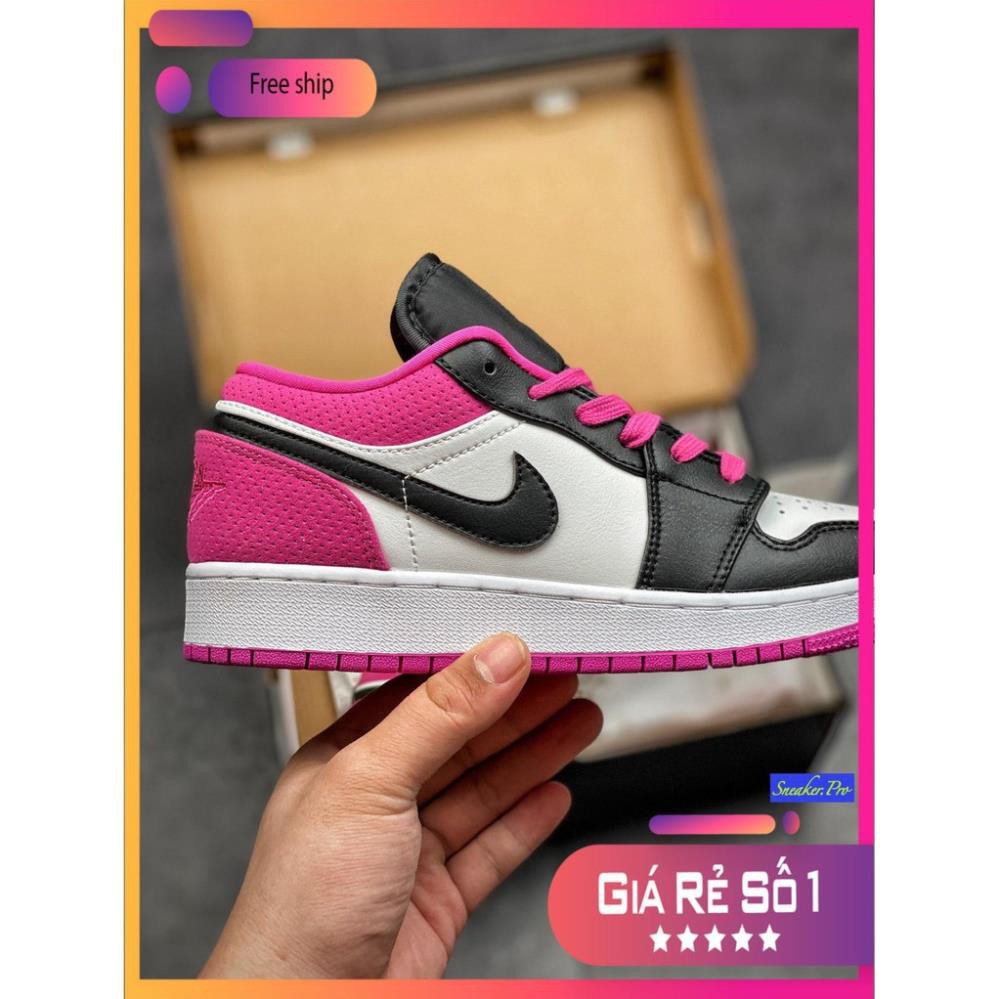 Giày thể thao Air Jordan 1 Low Black Active Fuchsia  cổ thấp siêu đẹp dành cho nam và nữ