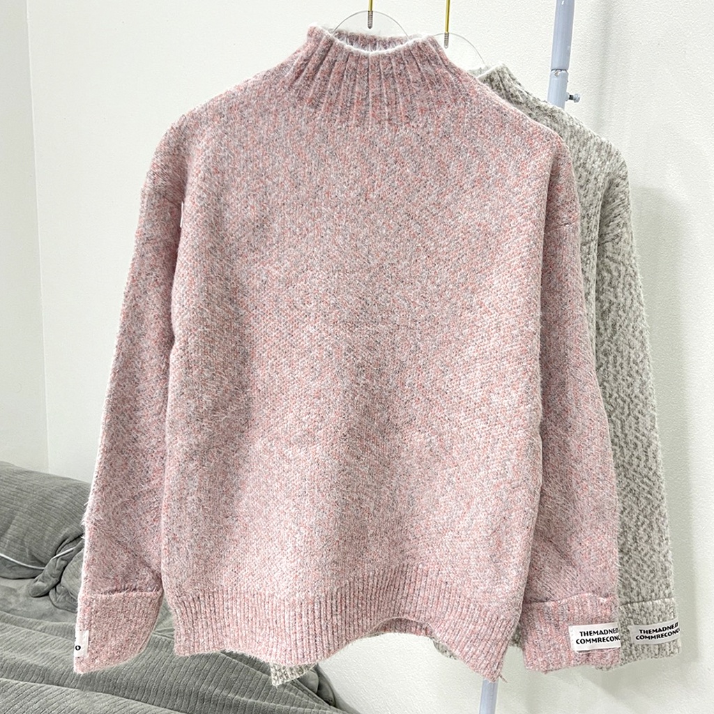 Áo len lông cừu cổ 3 phân trơn len dày Quảng Châu form rộng dài tay LCT-1 | BigBuy360 - bigbuy360.vn