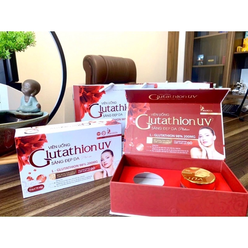 Viê uống sáng đẹp da Glutathion UV  Platinum_Hỗ trợ sáng da,giảm nám ,sam da giúp da trắng hồng
