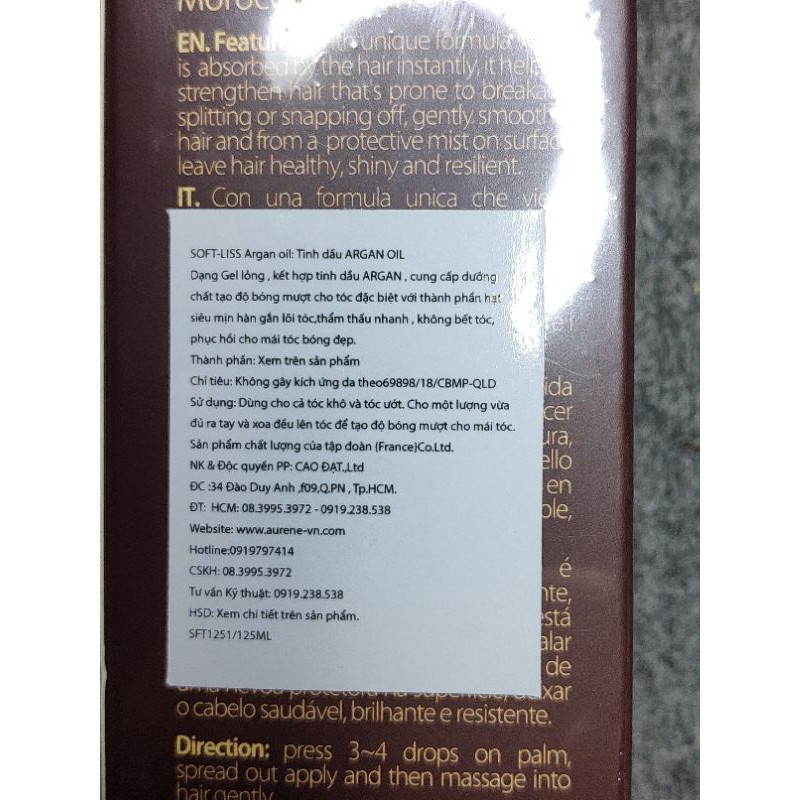 Tinh dầu dưỡng tóc aurane soft liss | BigBuy360 - bigbuy360.vn