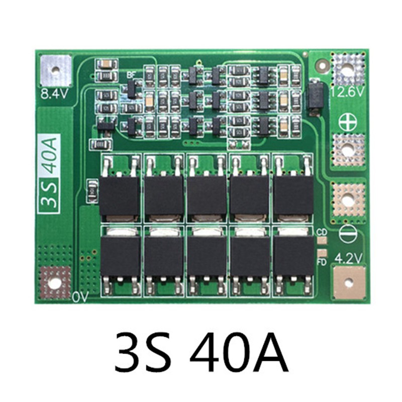 Bảng mạch bảo vệ pin lithium 18650 40A 3S 40A 11.1V 12.6V BMS