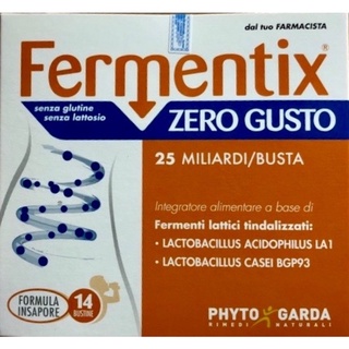 Lợi khuẩn bổ sung hệ tiêu hoá: FERMENTIX ZEROGUSTO. Hàng nhập khẩu từ Ý. Hộp 14 gói