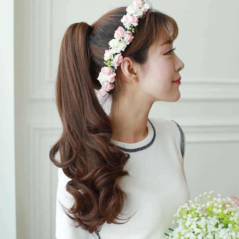 Ngoạm tóc giả nữ xoăn dài LLB08 50-55cm 😍FREESHIP😍 kẹp ngoạm xoăn dài, quặm tóc giả nữ, tóc giả kẹp ngoạm
