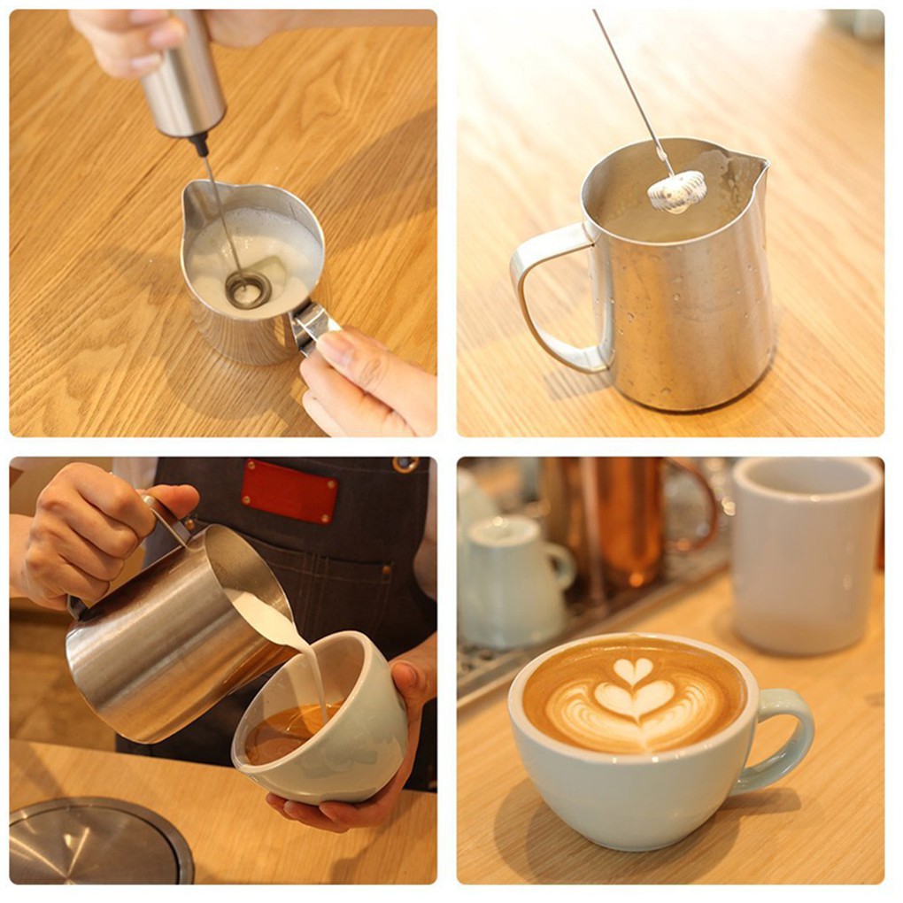 Máy trộn cà phê có thể đánh trứng mini cầm tay bằng thép không gỉ
