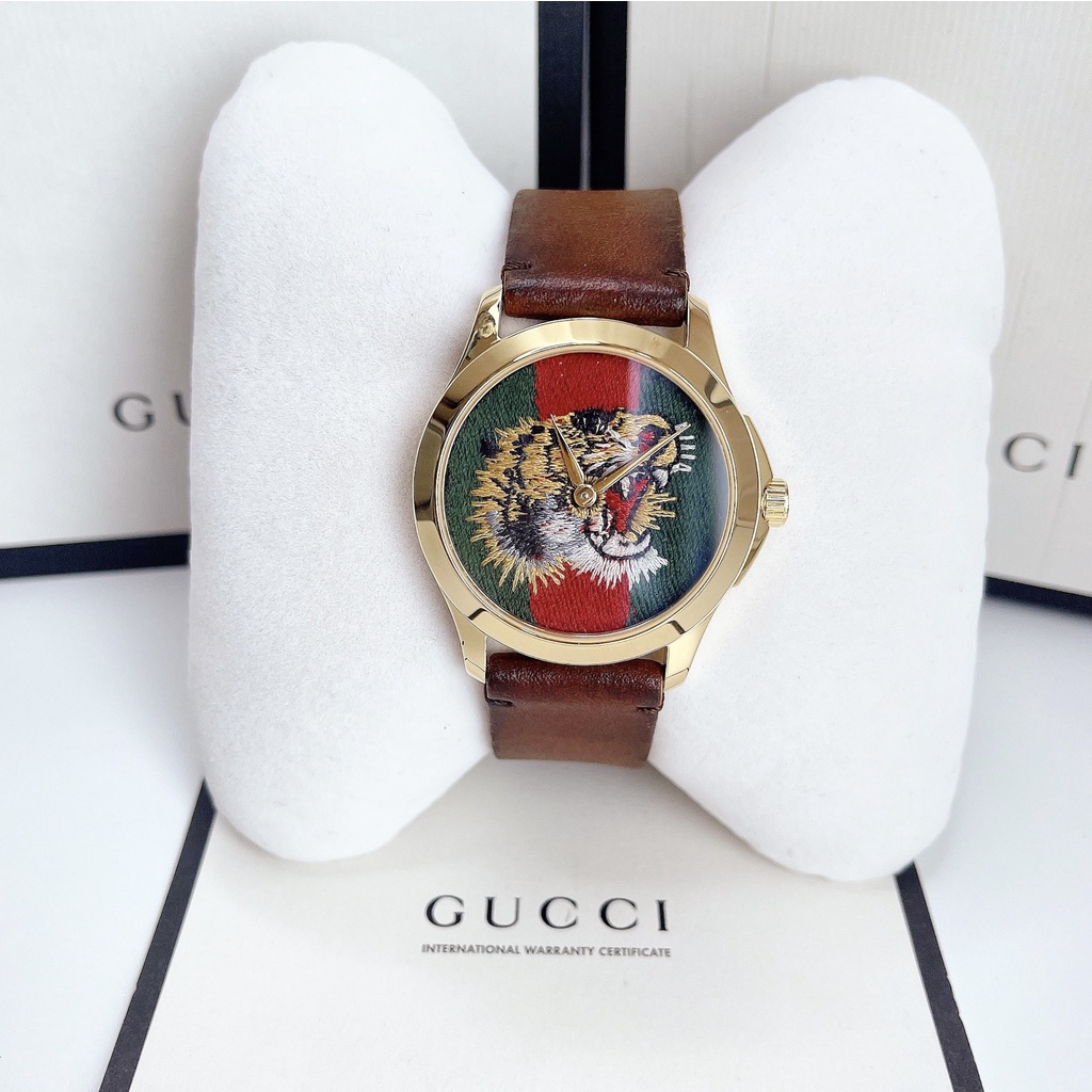 Đồng hồ nữ chính hãng Gucci G-Timeless-Máy pin-Kính cứng