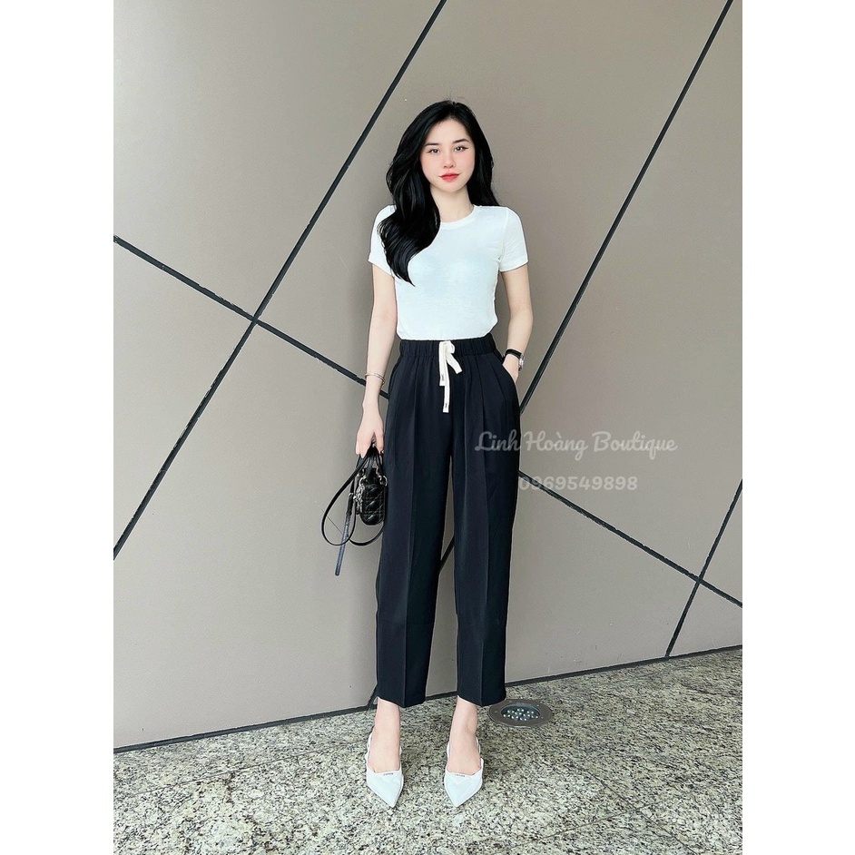 Quần baggy dây rút dáng dài phong cách hàn quốc