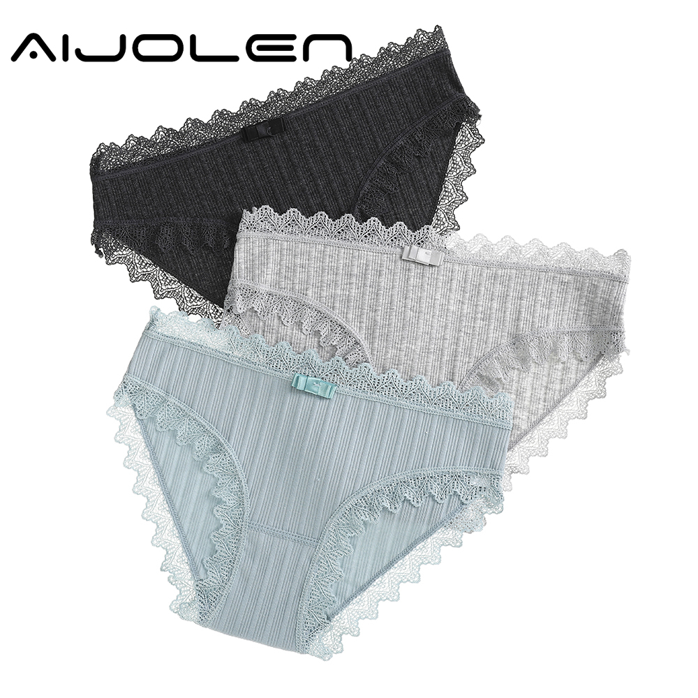 Quần lót cotton Aijolen không đường may viền ren gợi cảm 6 màu lựa chọn dành cho nữ