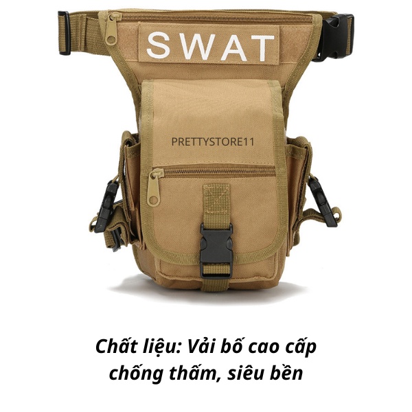 Túi đeo hông, đeo bụng nam Swat  phong cách quân đội vải bố siêu bền chống nước đi chơi đi phượt cực chất