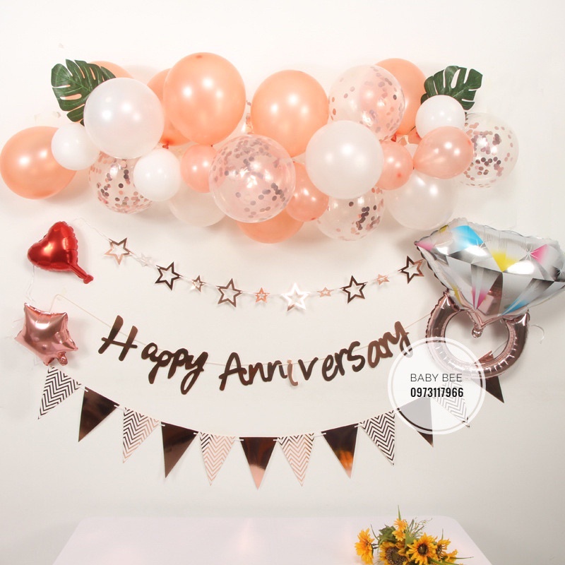 Dây Chữ Giấy HAPPY ANNIVERSARY Nhiều Mẫu
