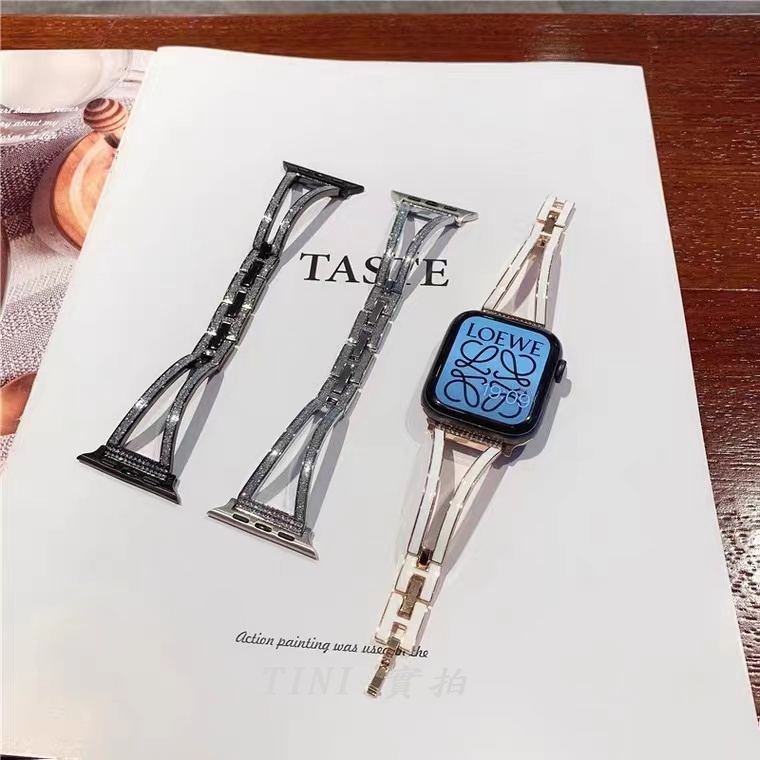 Dây Đeo Đồng Hồ Bằng Kim Loại 41mm 44mm 38 40 45mm Sang Trọng Cho Apple Watch 7th Generation SE 6/5/4/3