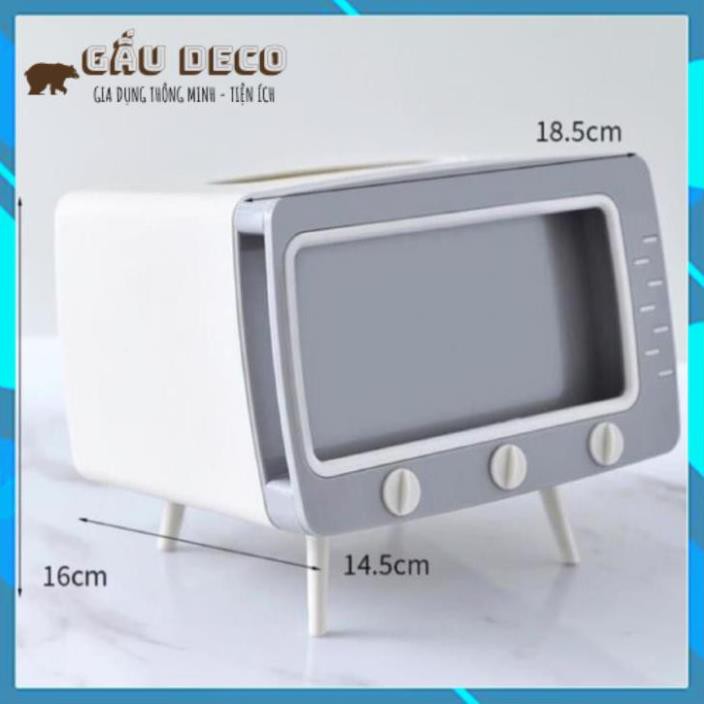 Hộp đựng giấy ăn hình tivi [FREESHIP]  Có khe để điện thoại tiện lợi – Sang trọng