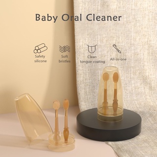 Set 2 bàn chải silicon Zhan Qi Toys vệ sinh lưỡi cho bé