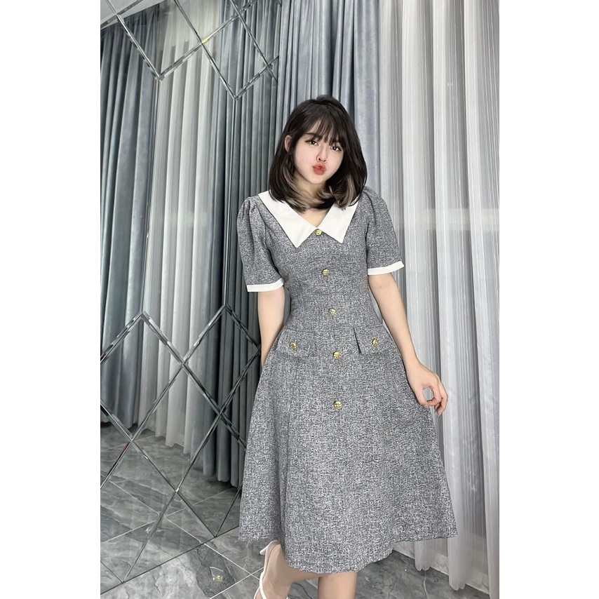 Váy dạ nữ thiết kế đầm dạ chữ a tiểu thư dự tiệc xinh xắn