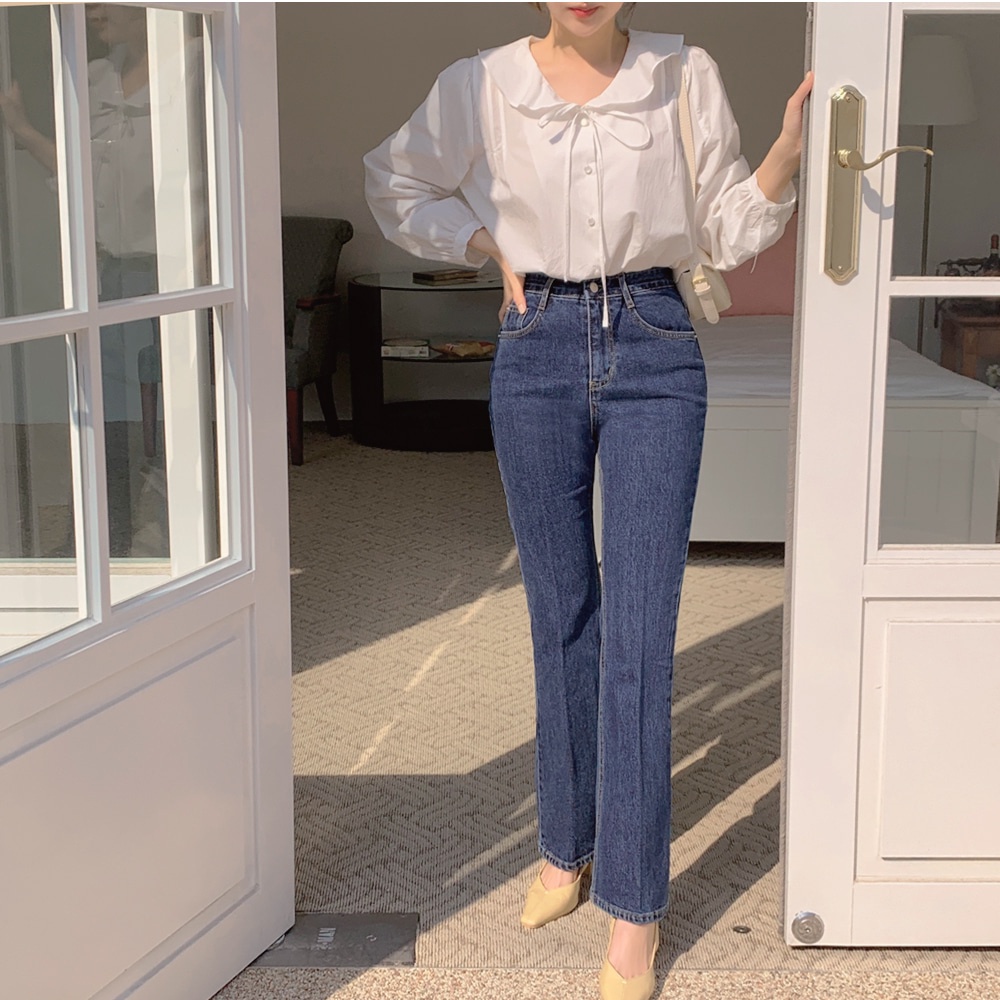 SUXI Áo Sơ Mi Tay Dài Cổ Chữ V Màu Sắc Ngọt Ngào Phong Cách Hàn Quốc Cho Nữ