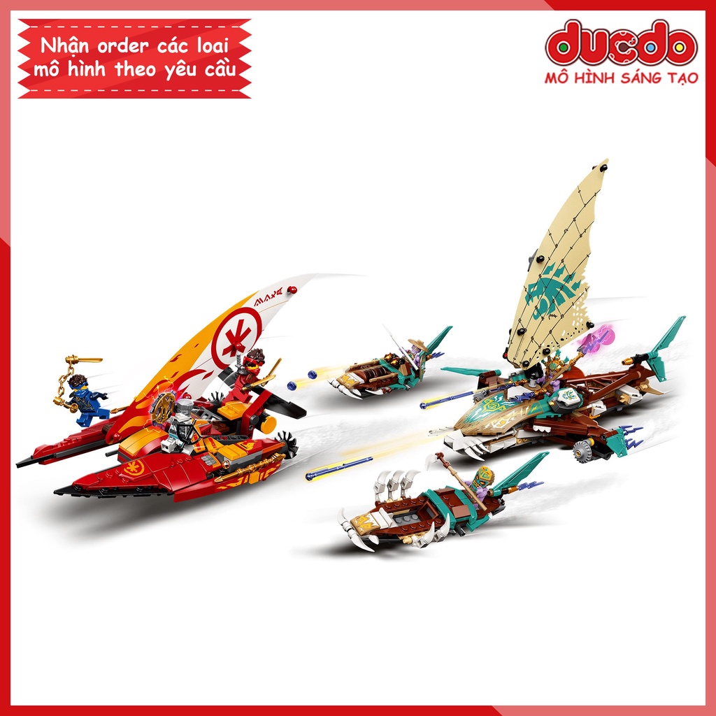 TANK 60040 Lắp ghép Ninjago Trận Chiến Trên Biển Catamaran - Đồ chơi Xếp hình Mô hình Ninja 71748 BLA LRI