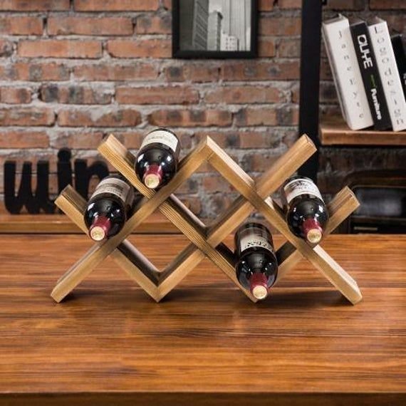Kệ rượu để bàn mini đa năng bằng gỗ, đẹp giá cực rẻ, hàng tự lắp ráp thông minh tiện dụng
