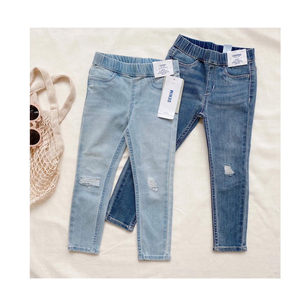 Quần legging bé gái hàng xuất dư H&M màu xanh đậm made in Cambodia 12kgs-22kgs